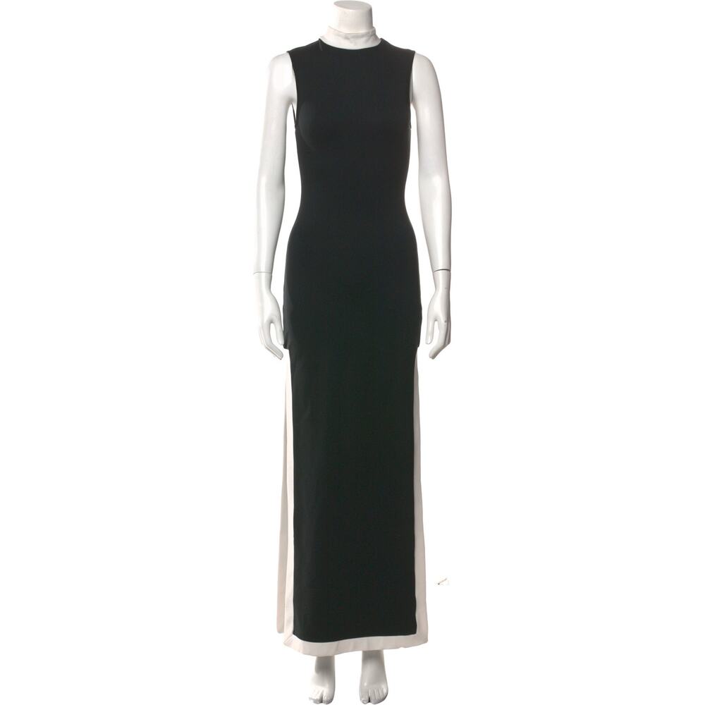 STAUD Black and White Sleeveless Maxi Dress